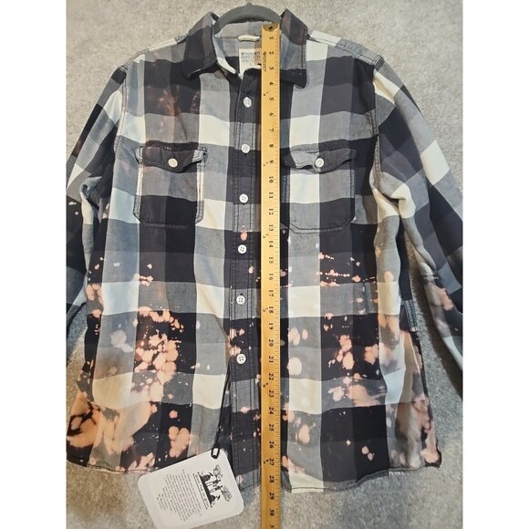 OOAK Upcycle Distressed Flannel Shacket Jason Friday the 13th Horror Boyfriend L - Picture 6 of 12